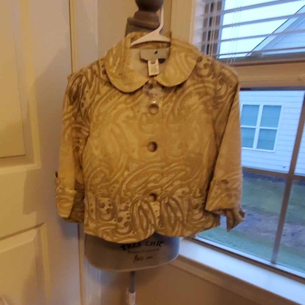 womens sz 2 nwt tevrow + chase beige blazer